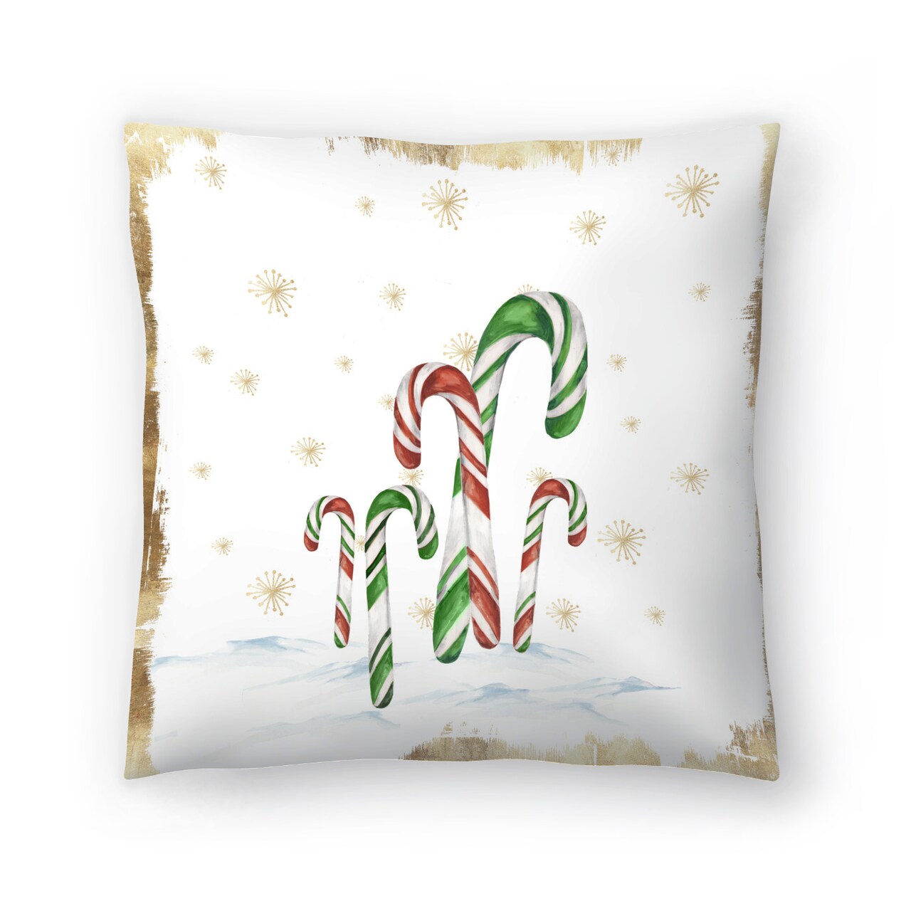 Snowy Candycanes I by Pi Holiday Throw Pillow Americanflat Decorative Pillow